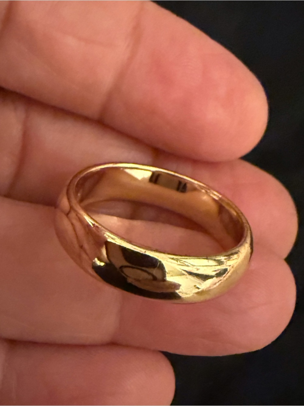 Gold Men's Dome Ring - Classic Polished Band
